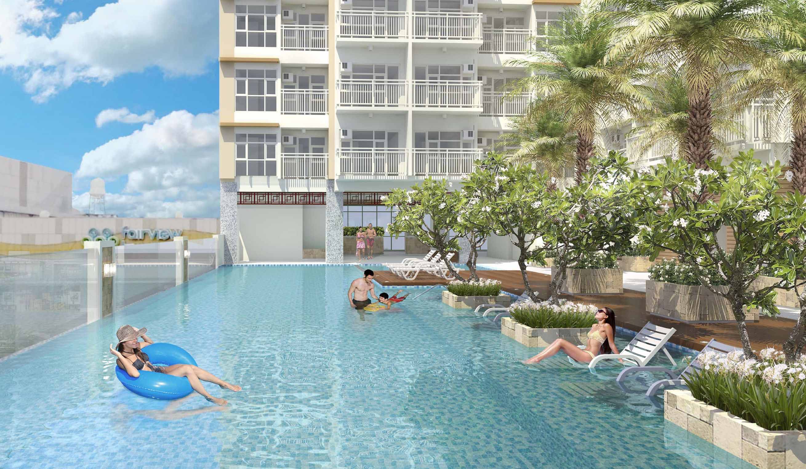 Artist’s perspective of the swimming pool
