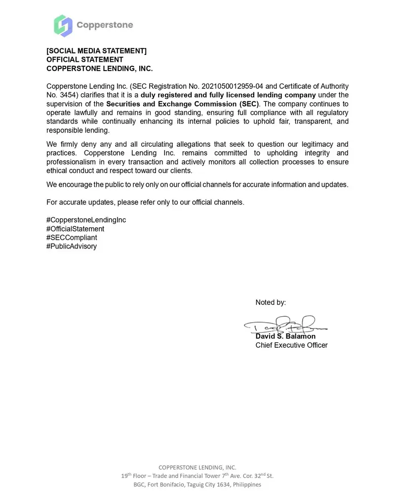 copperstone lending sec registration statement