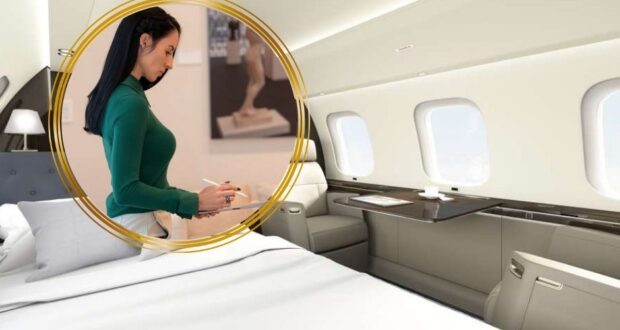 sarah larranaga private jet designer