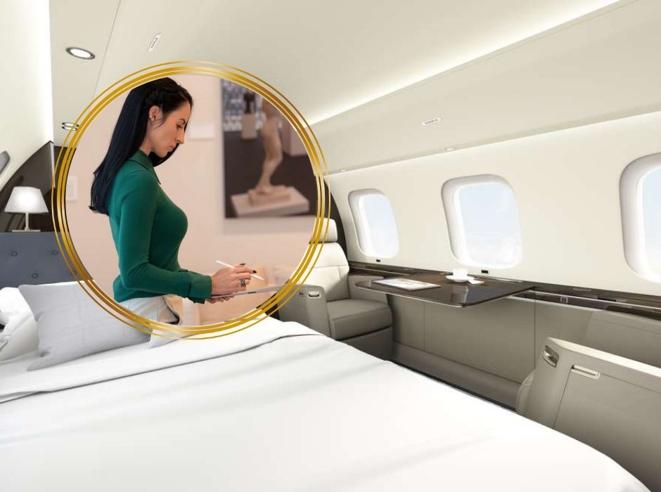 sarah larranaga private jet designer